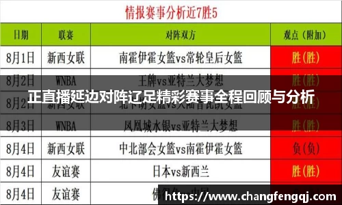 正直播延边对阵辽足精彩赛事全程回顾与分析